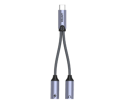 Przejściówka Unitek Adapter USB-C -2 x USB-C (audio, 18W))